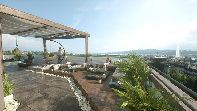 image 3D intérieur - rooftop