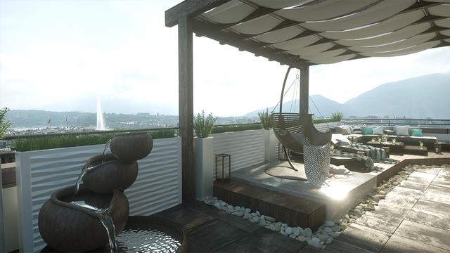 image 3D intérieur - terrasse