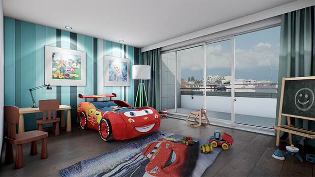 image 3D intérieur - chambre d'enfant
