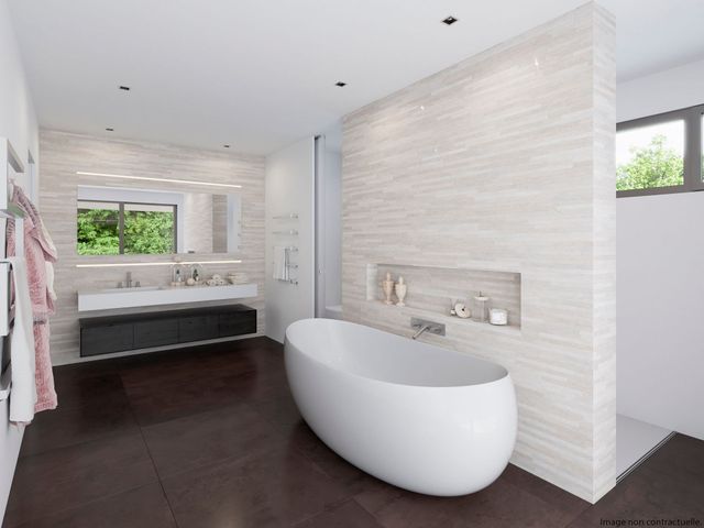 Salle de bains d'une villa en image 3D 