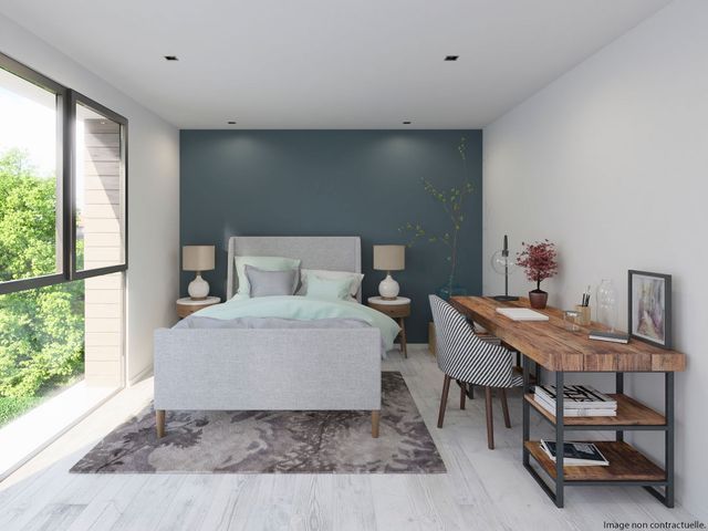 Chambre à coucher d'une villa en image 3D