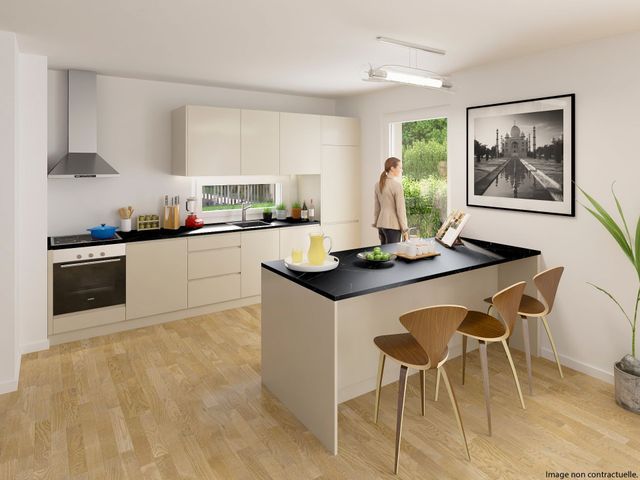 Cuisine - projet 3D villa construite à Thonex