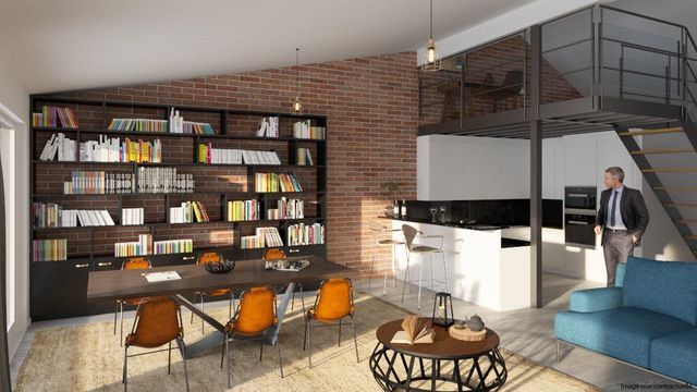 Vue intérieur en 3D pour construction d'appartements