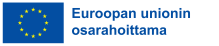 EU flag with text “Euroopan unionin osarahoittama” on white background