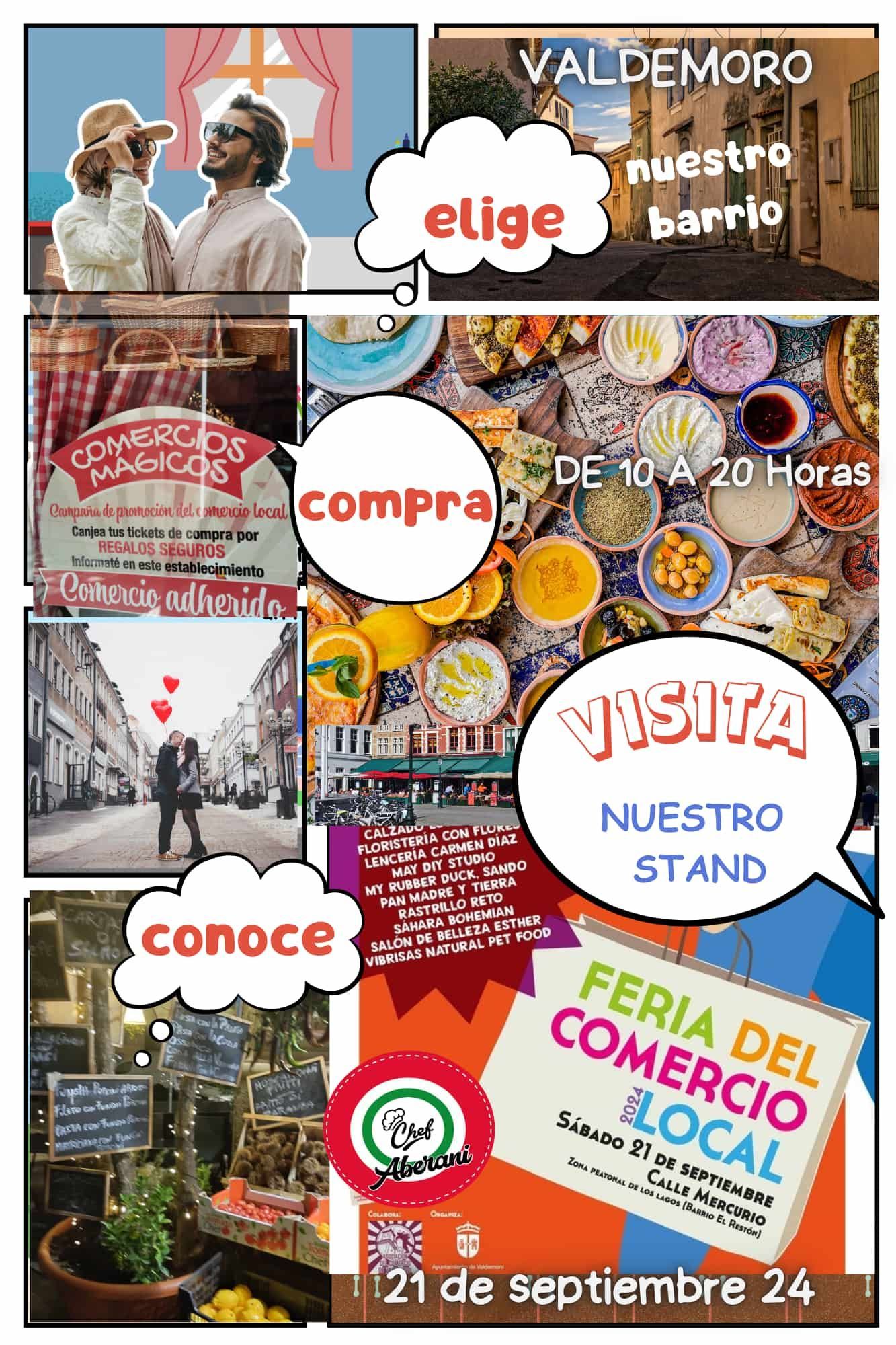 A poster for feria del comercio local on september 24