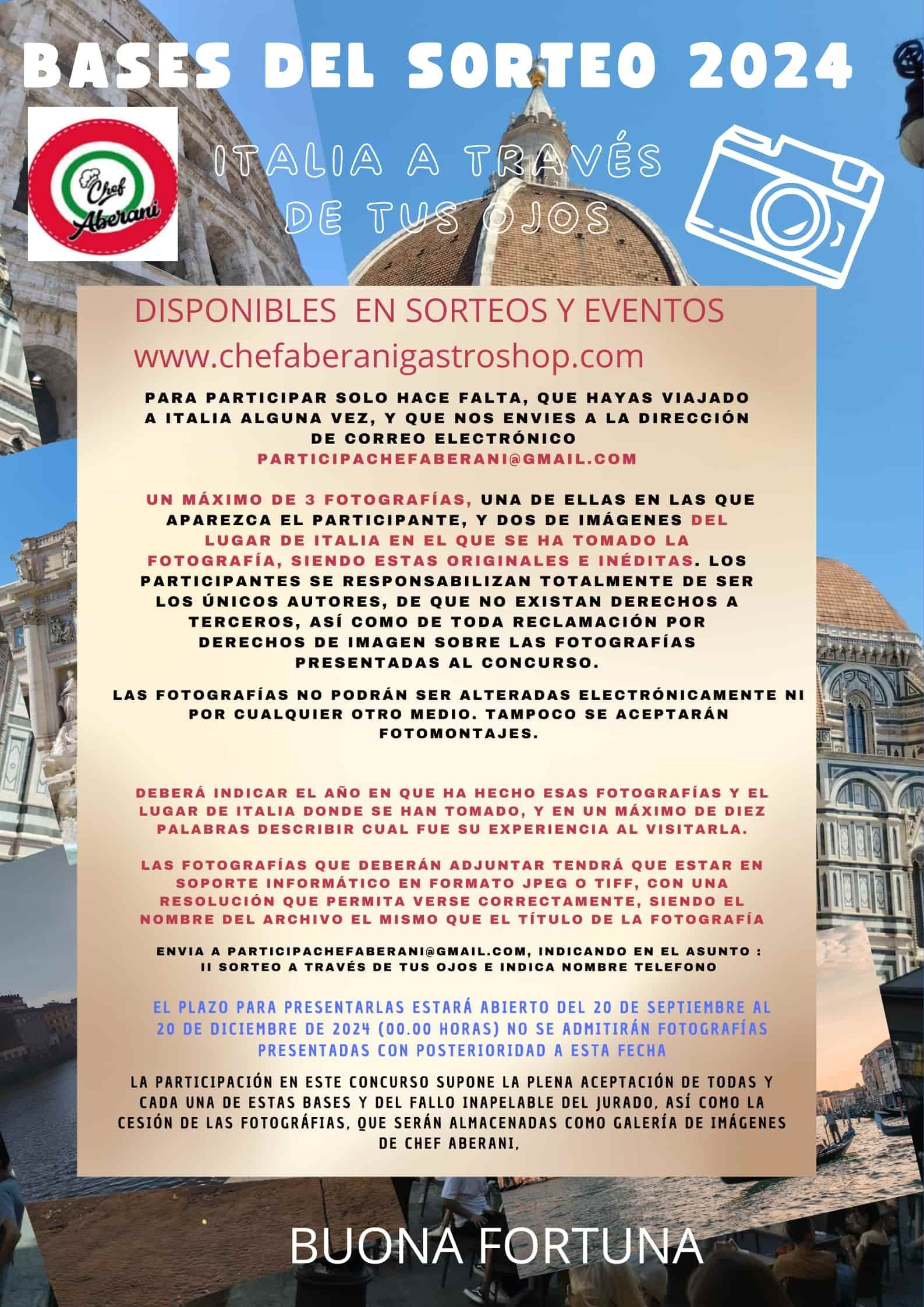 Un cartel que dice bases del sorteo 2024