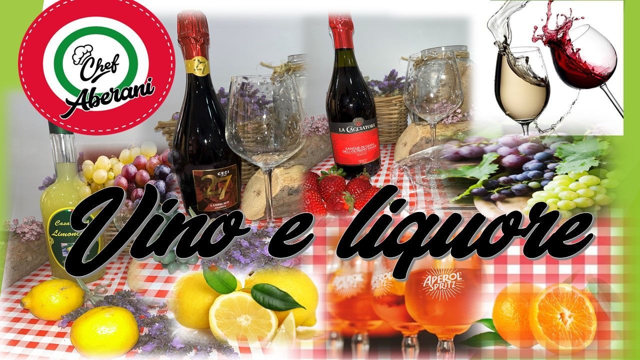 Una botella de vino y licor reposa sobre un mantel a cuadros.