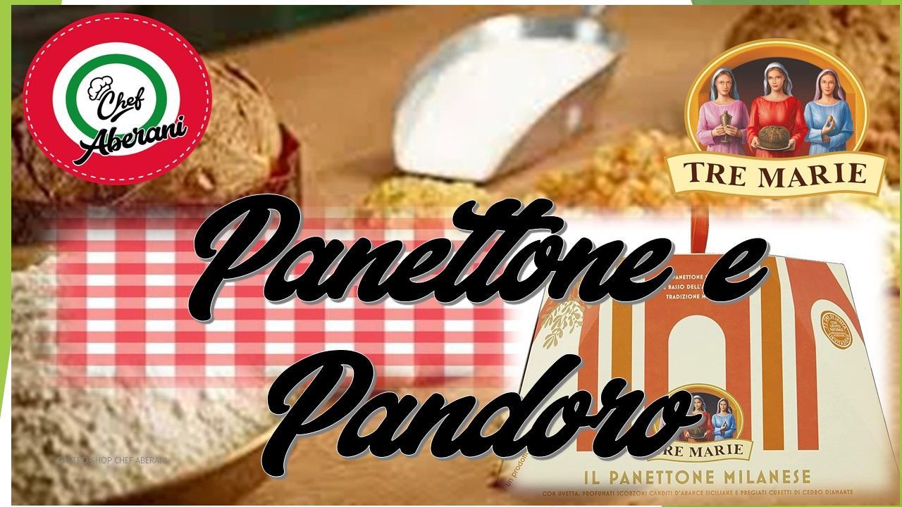 Un anuncio de panettone e pandoro con una imagen de pan.