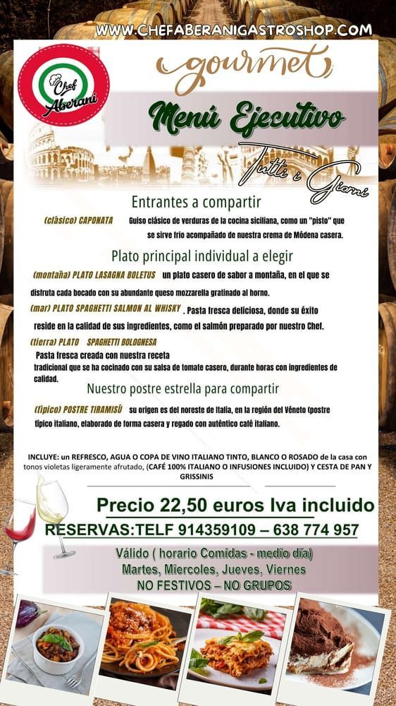 Un menú para un restaurante que está en español