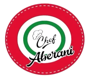 Un logotipo rojo, blanco y verde para el chef Aberani.