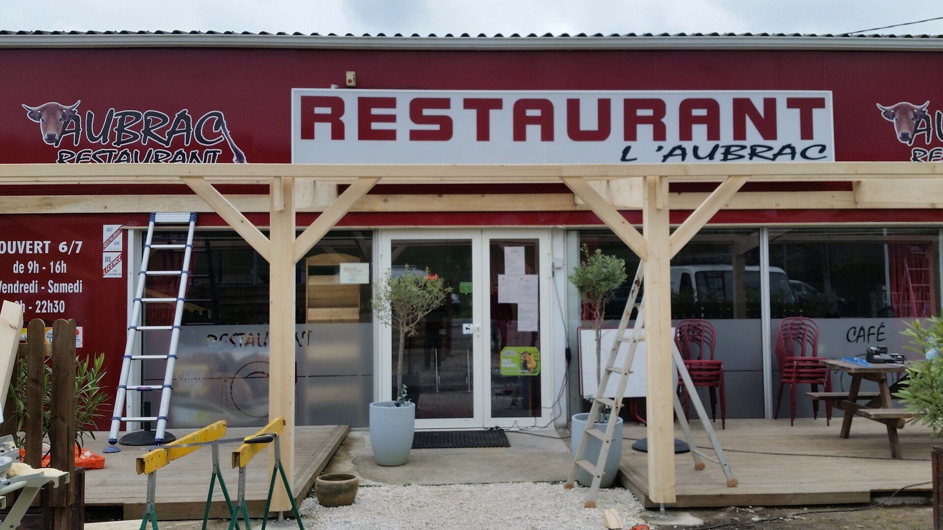 Installation charpente restaurant