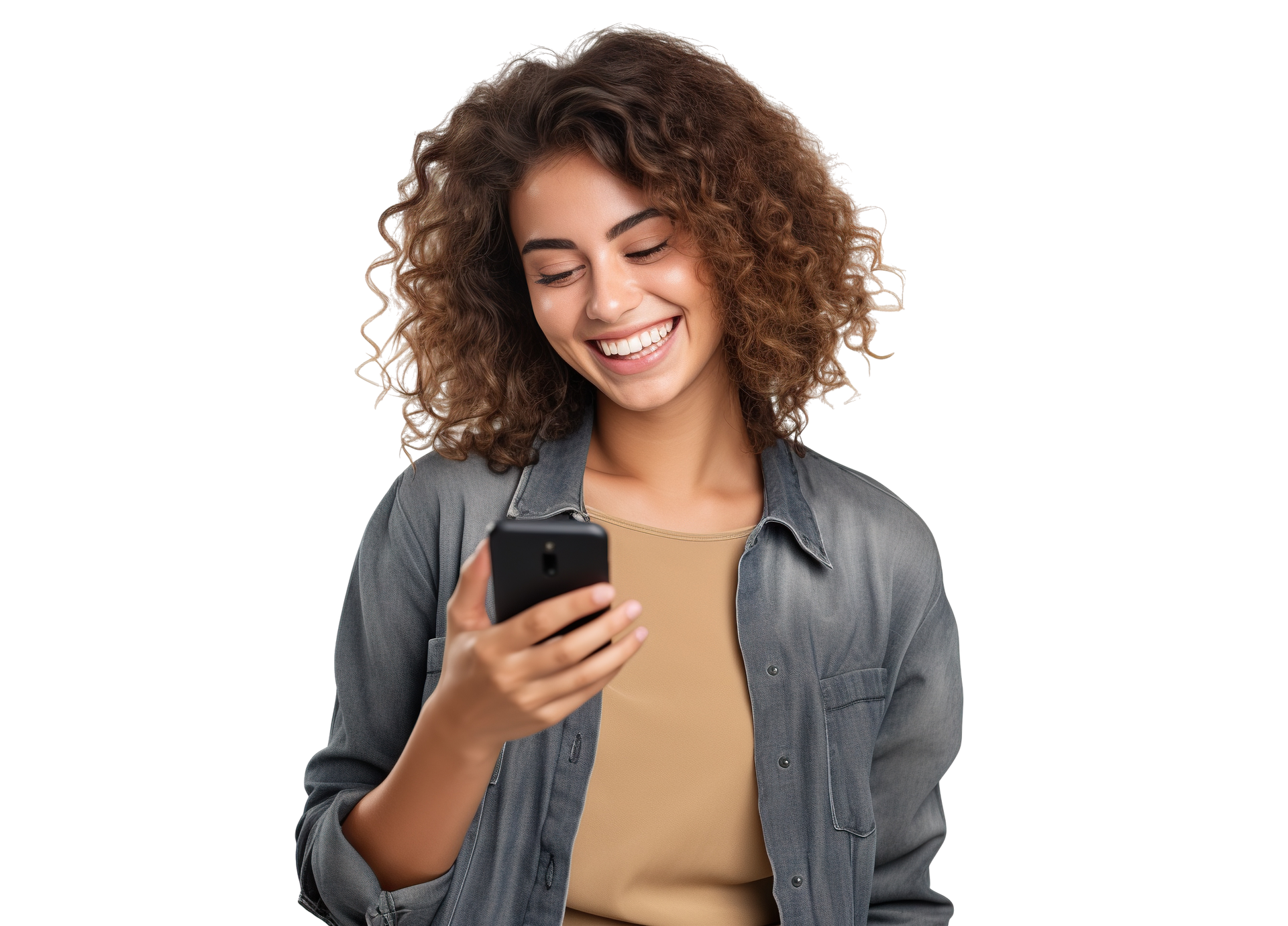 Femme avec un téléphone