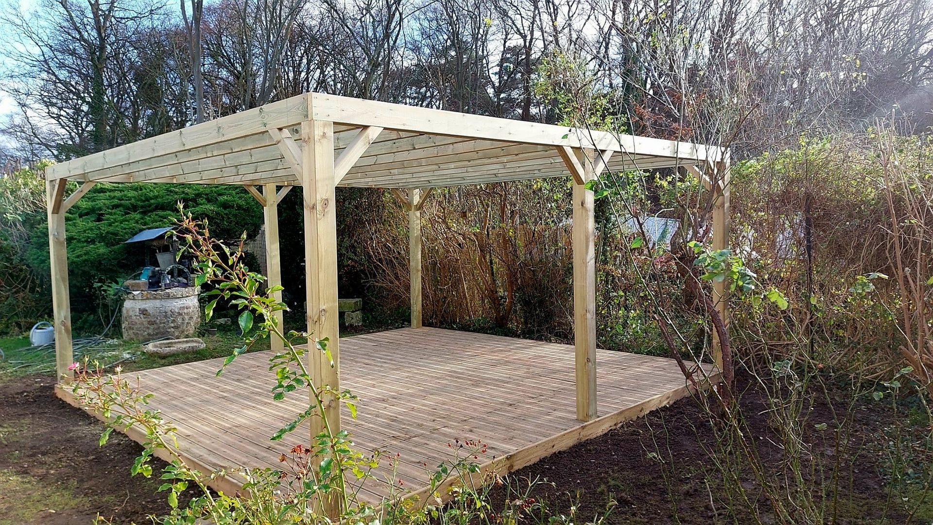 Installation d'une pergola en bois