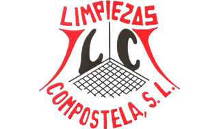 A red and black logo for limpiezas compostela s.l.