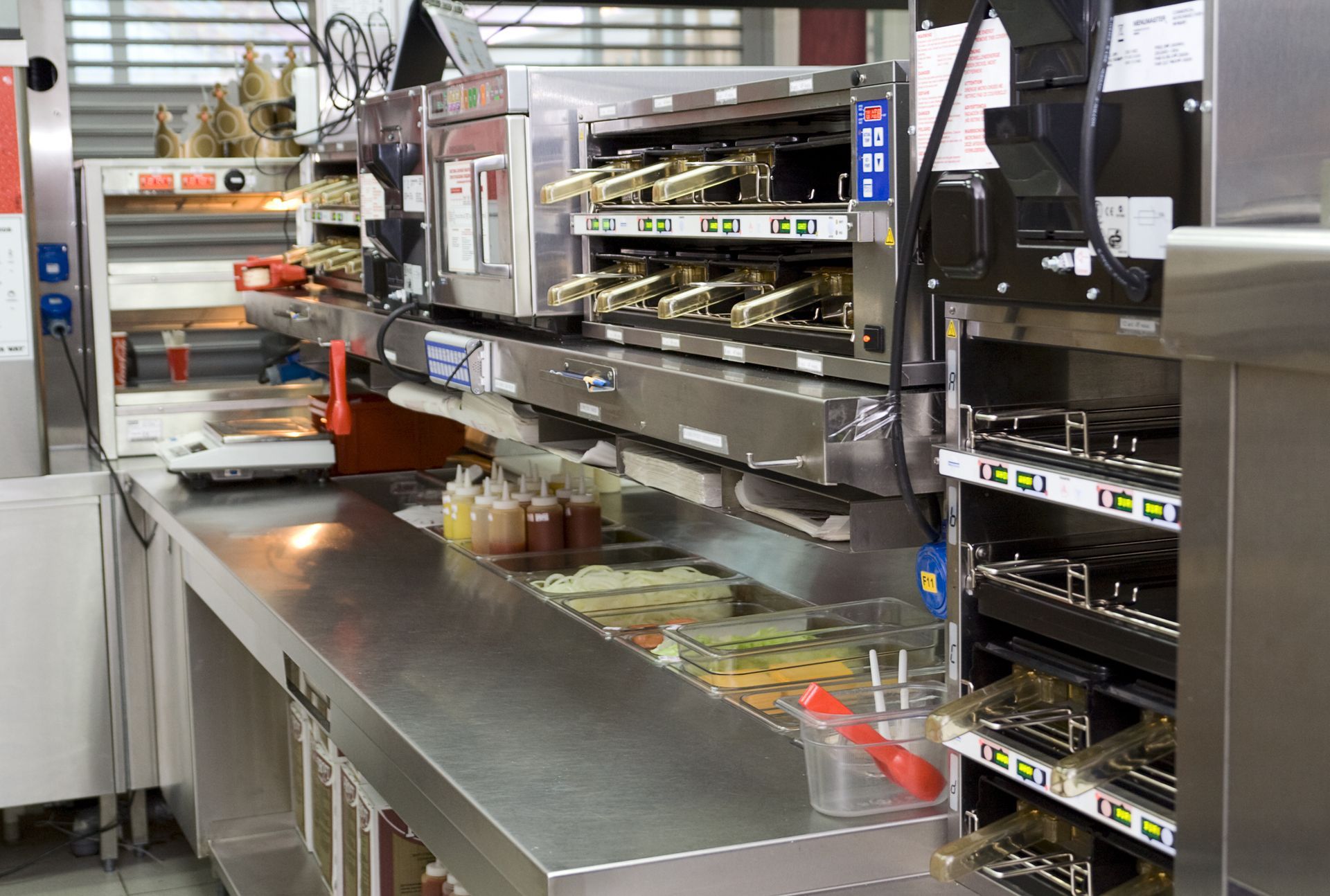 Cuisine professionnelle d'un fast-food