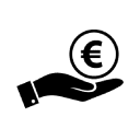 Icon Hand hält Eurozeichen