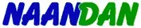 Le mot naandan est bleu et vert sur fond blanc