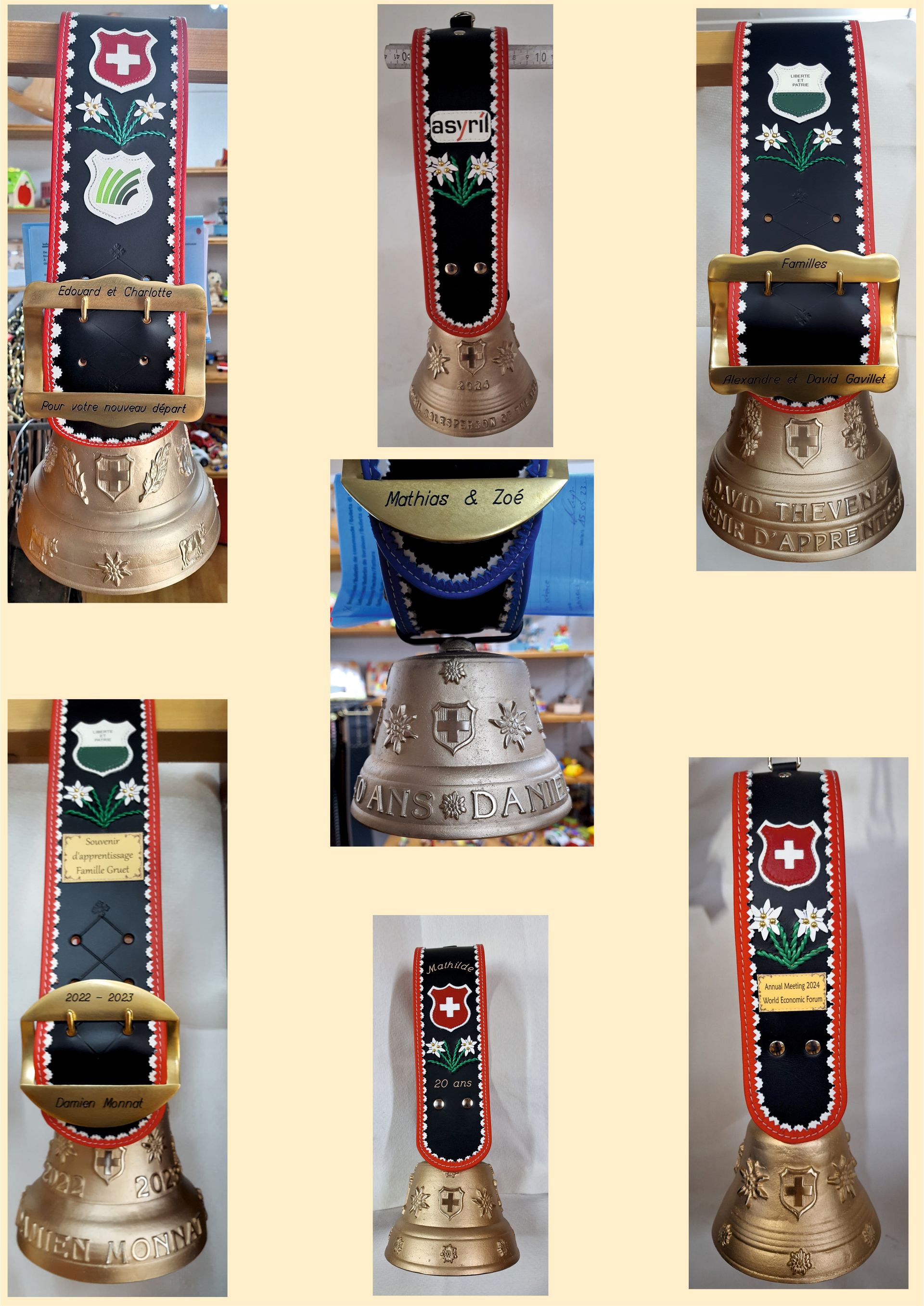 cloche et courroie Suisse personnalisée