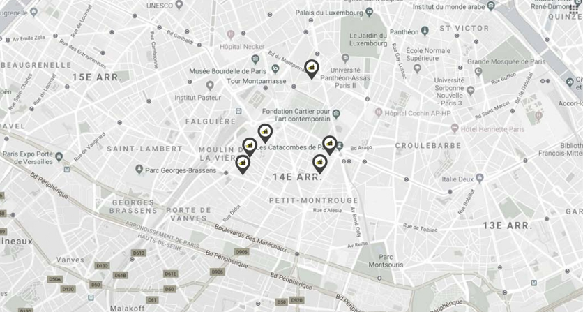 Carte de localisation des 6 agences STI.