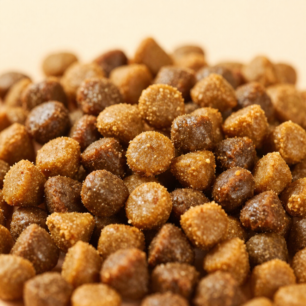 Montón de trozos de cereal o snack recubiertos de azúcar marrón en una vista de cerca.