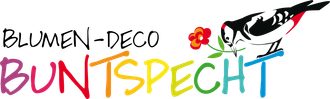 Blumen-Deco Buntspecht Tschan - Logo