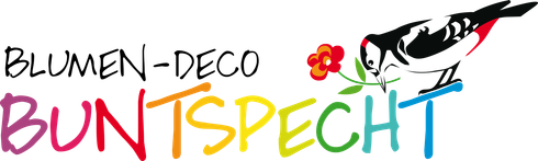 Blumen-Deco Buntspecht Tschan - Logo