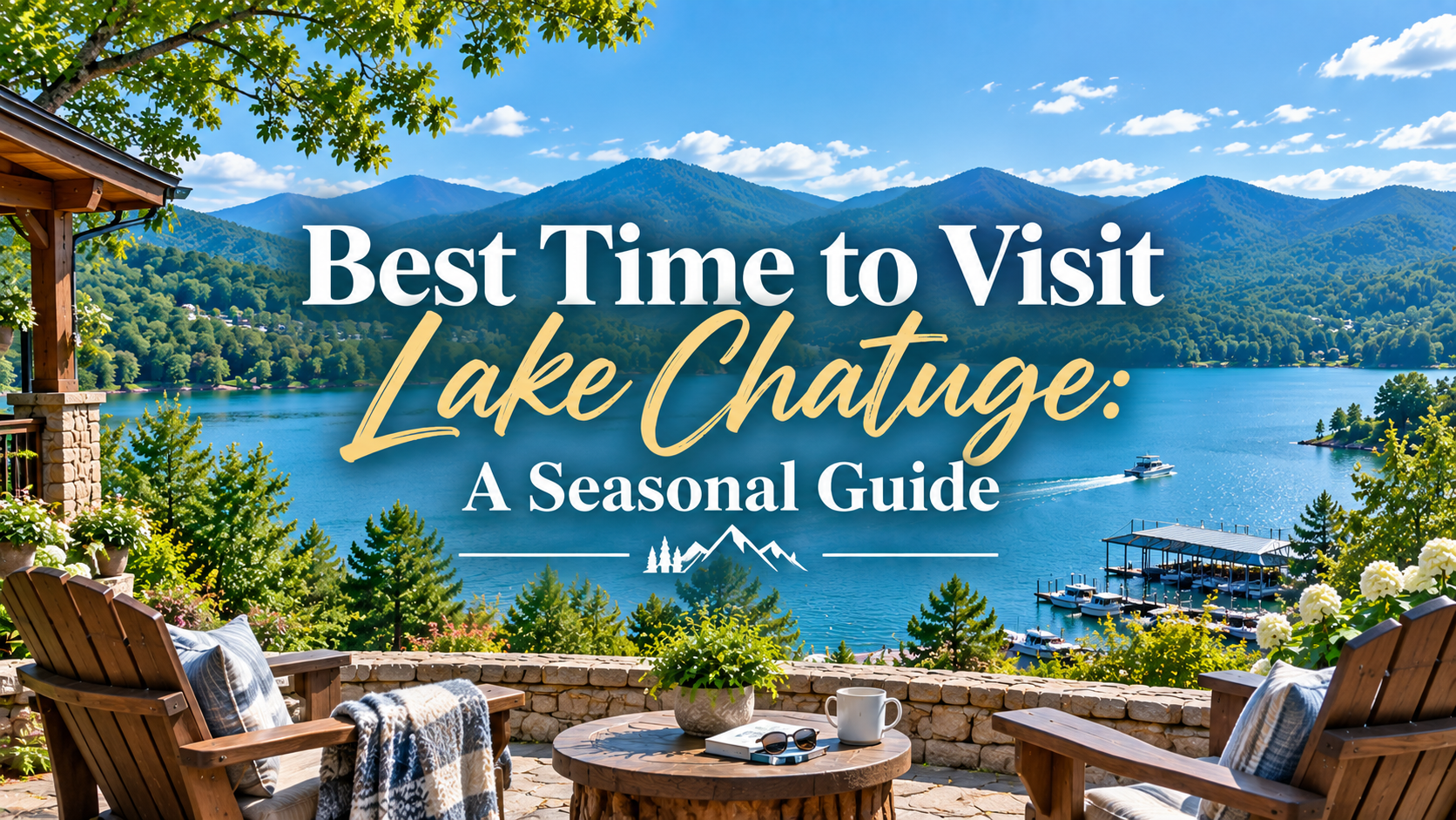 Lake Chaingue travel guide cover with a blue lake view from a terrace and the title “Best Time to Visit”