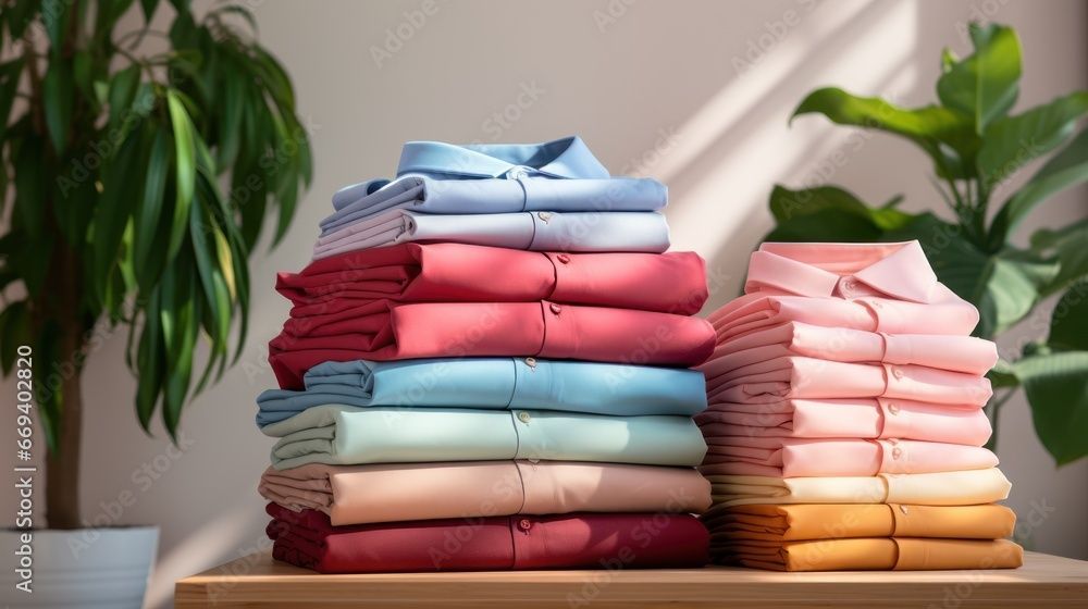 BUDAK'S Textilreinigung GmbH - Stapel gebügelter Hemden