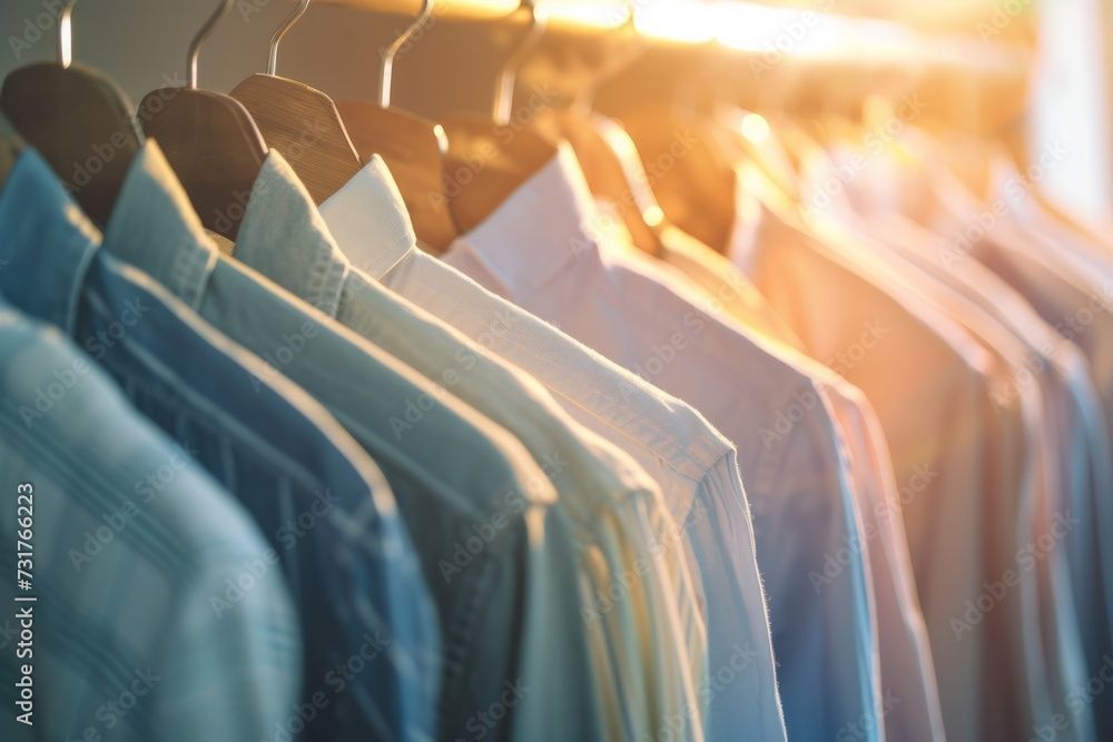 BUDAK'S Textilreinigung GmbH - Hemden auf Kleiderbügeln im Schrank