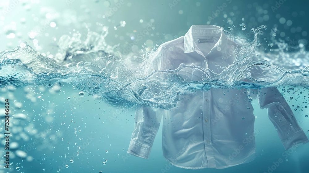 BUDAK'S Textilreinigung GmbH - Weisses Hemd wird in Wasser gereinigt