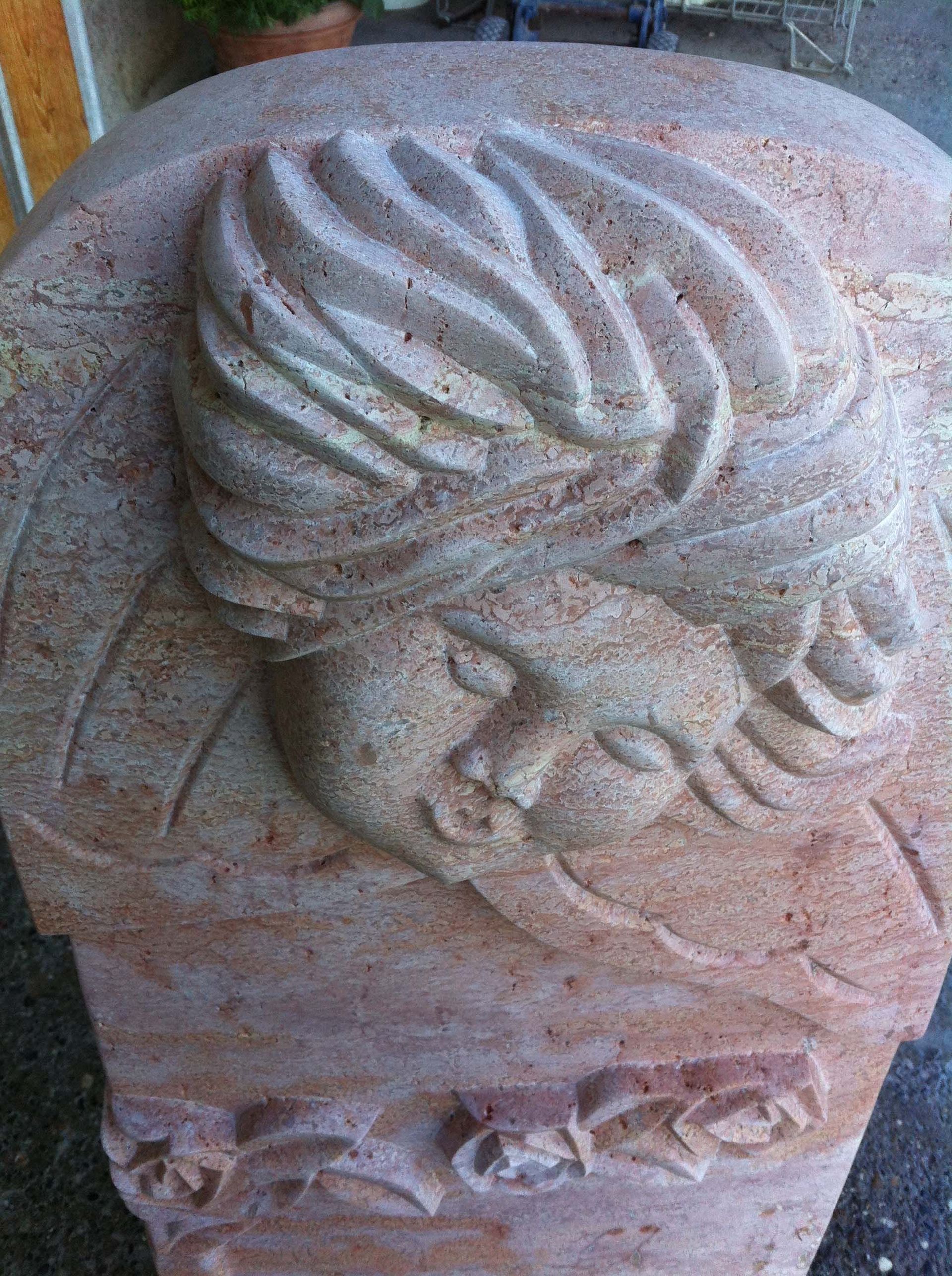 grabstein travertin - steinbildhauerin - afra fehr - ottikon b. kemptthal