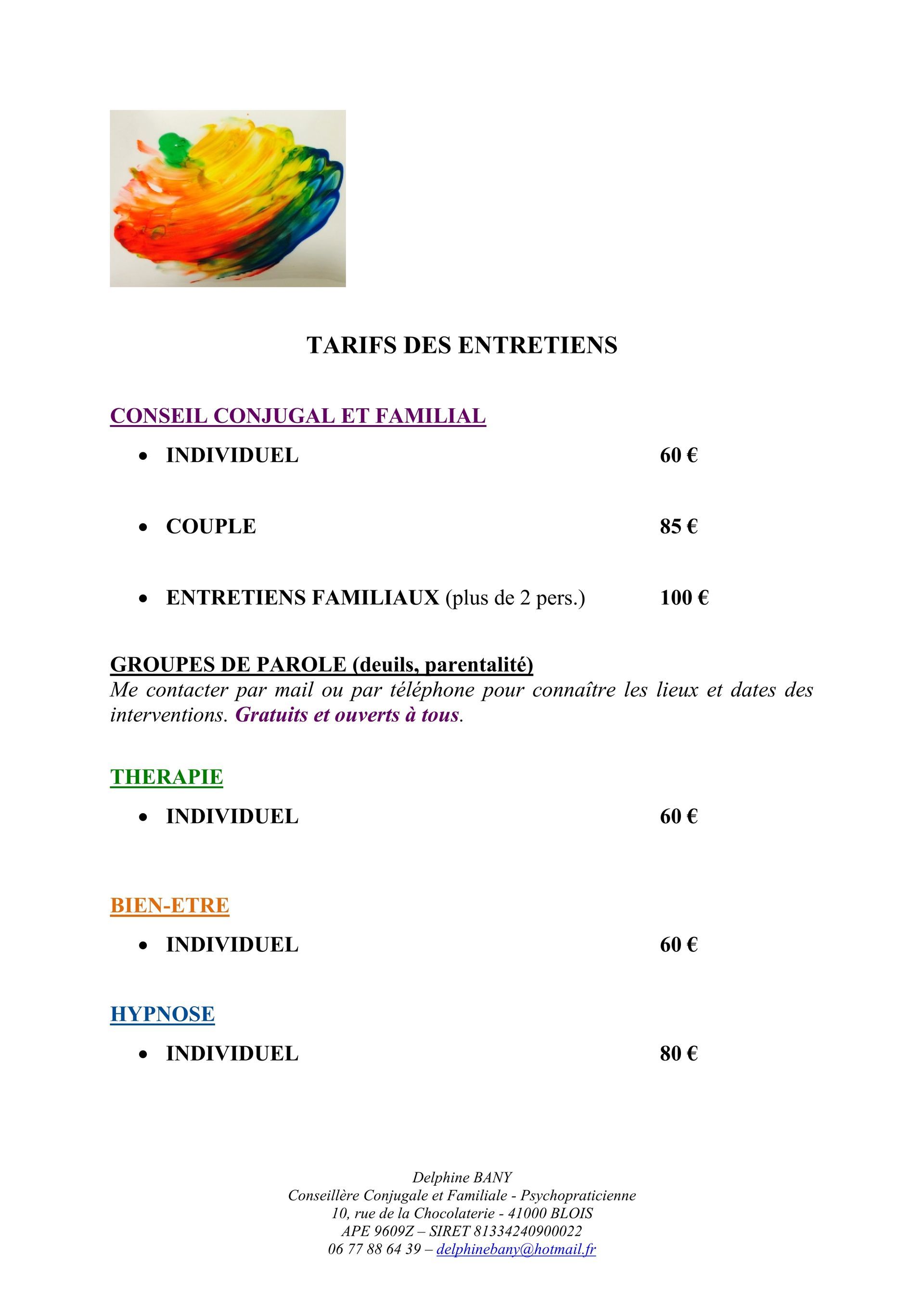 Photo bureau 2018 Tarifs du cabinet