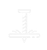 Un dibujo de línea blanca de una letra i sobre un fondo blanco.