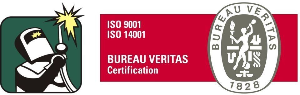 Dos logotipos para la certificación Bureau Veritas y la ISO 9001