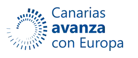 A blue logo for canarias avanza con europa