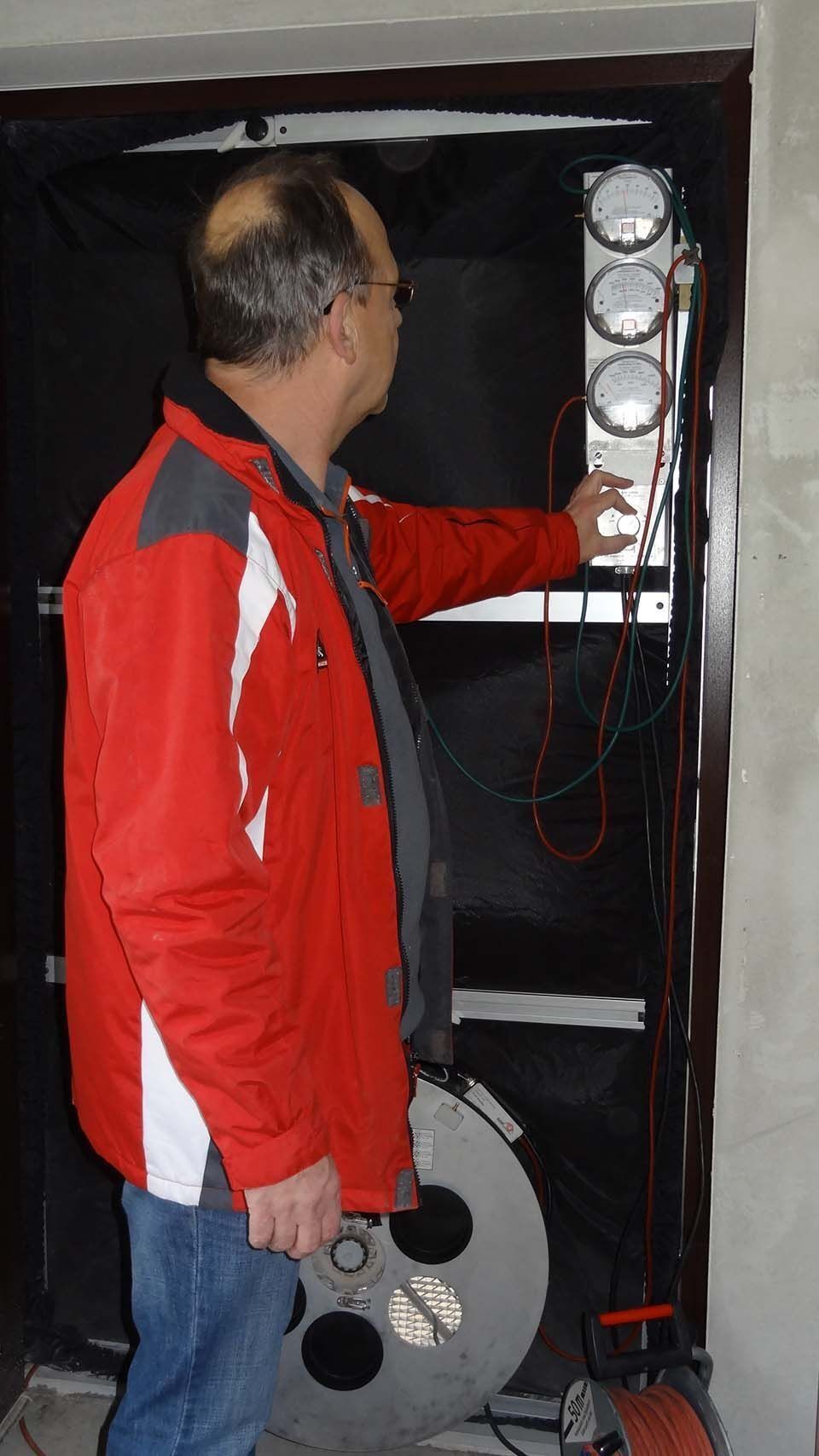man checking