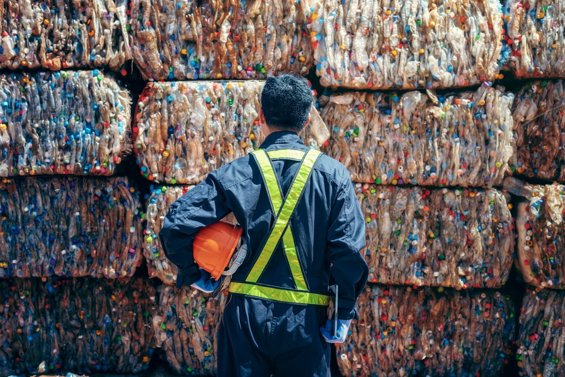 Déchets recyclés et compactés
