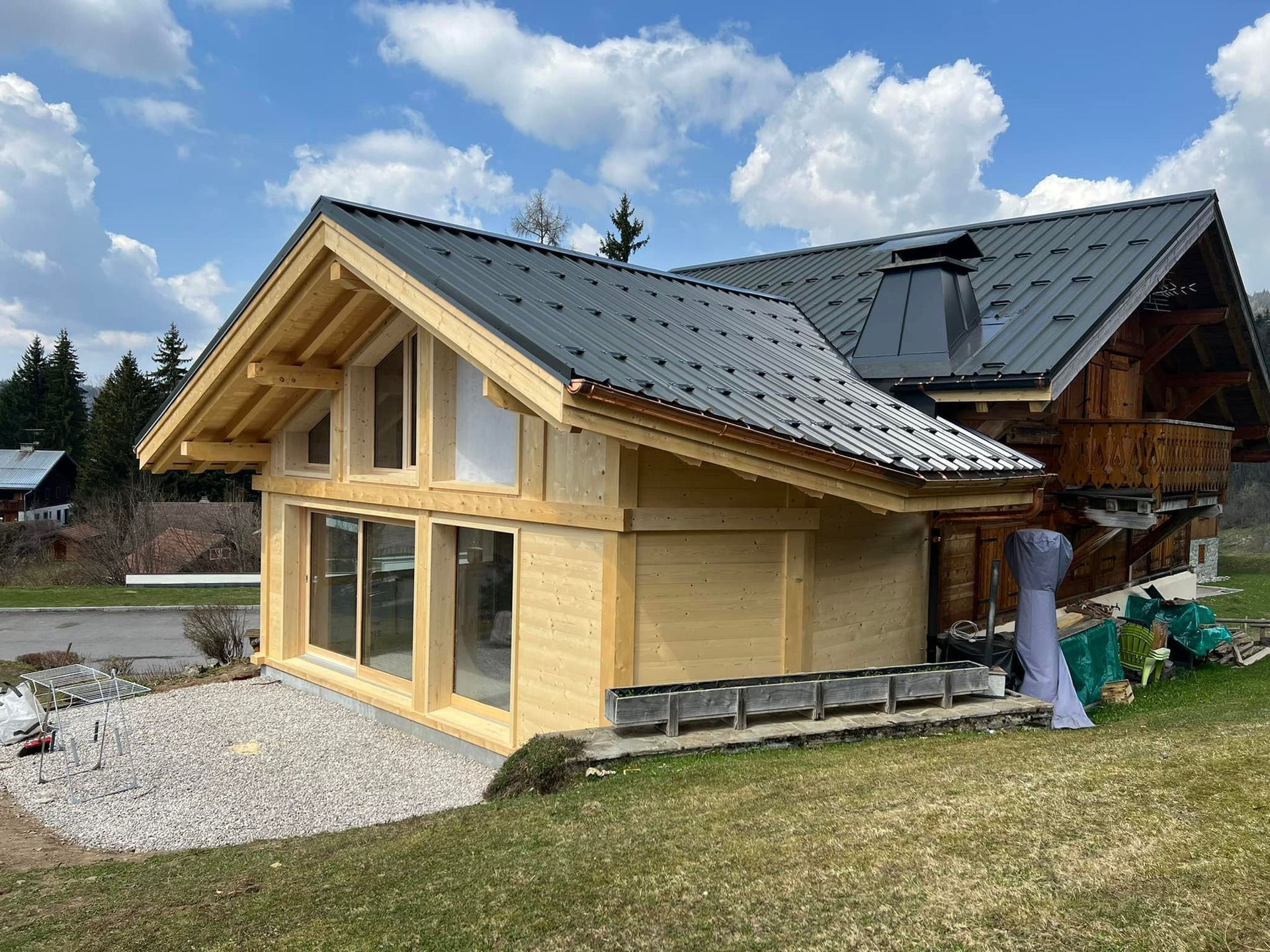 Extension en bois d'une maison