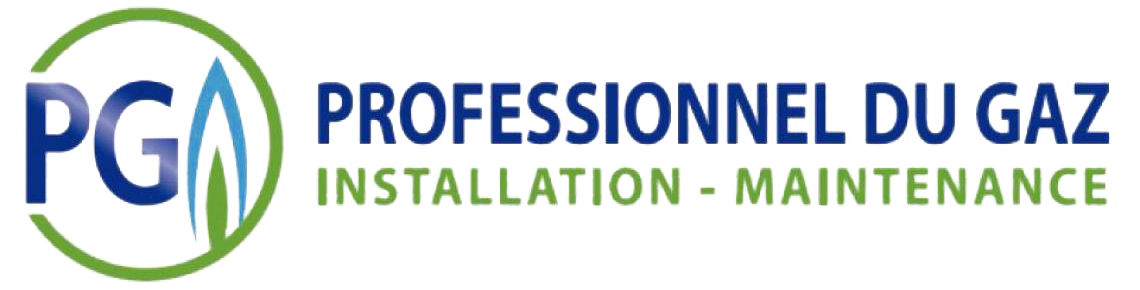 Logo PGA avec texte vert et bleu : Professionnel du Gaz, Installation - Maintenance