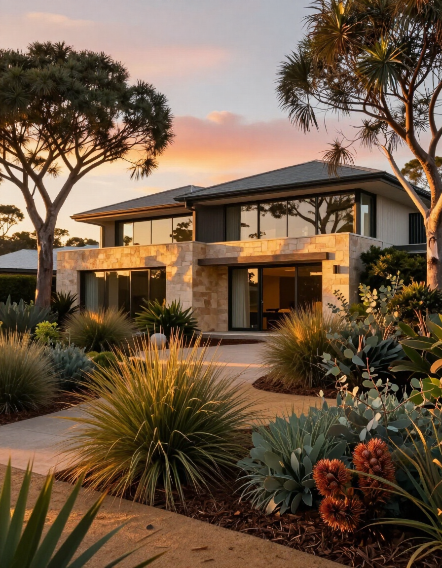 Warm exterior of a Mornington Peninsula home