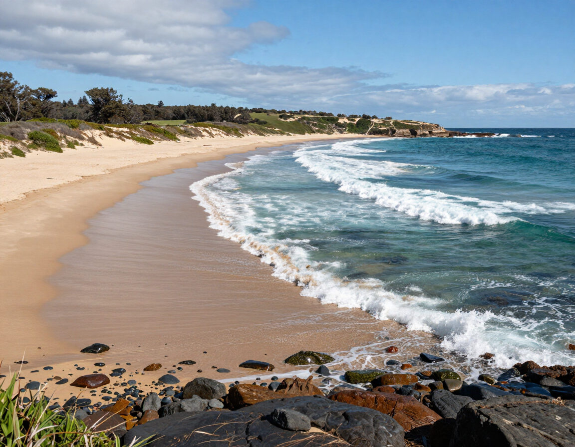 Anglesea surf beach coastline