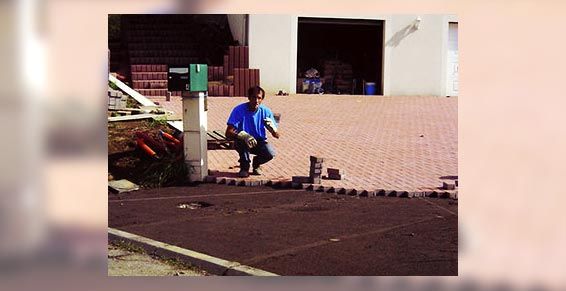 travaux de pose de dalles