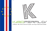 Logo for KaboPerfil.cv with Cape Verde flag on the left, a large grey 