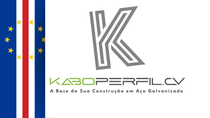 Logo for KaboPerfil.cv with Cape Verde flag on the left, a large grey