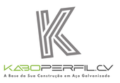 Logo of KaboPerfil.CV, Cape Verde flag with a stylized "K" and text "A Base da Sua Construção em Aço Galvanizado".