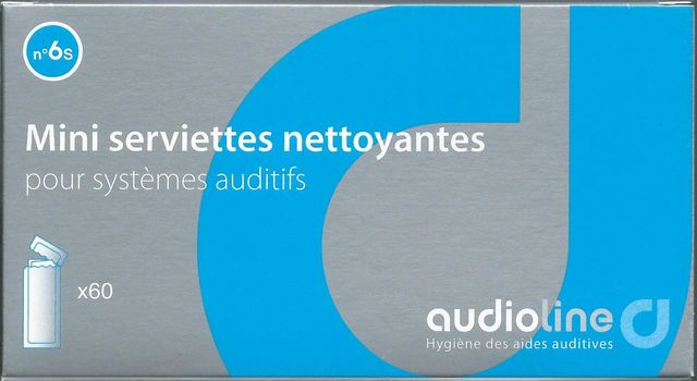 Mini Lingettes nettoyantes Audioline x60