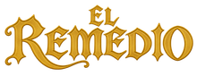 Logotipo estilizado dorado de “El Remedio” sobre fondo blanco
