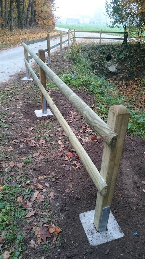 Pose de barrière en bois - LMpaysage