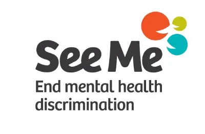 Logotipo de See Me con el texto “Acabar con la discriminación en materia de salud mental”