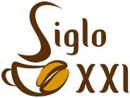 Un logotipo para siglo XXI con una taza de café y un grano de café.